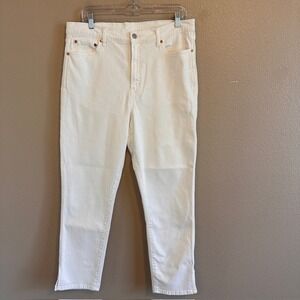 Gap Women's Vintage Slim High Rise White Denim Ankle Jeans Stretch 16